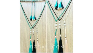 colorful mix beads seawater pearl necklaces tassels fashion free shipping